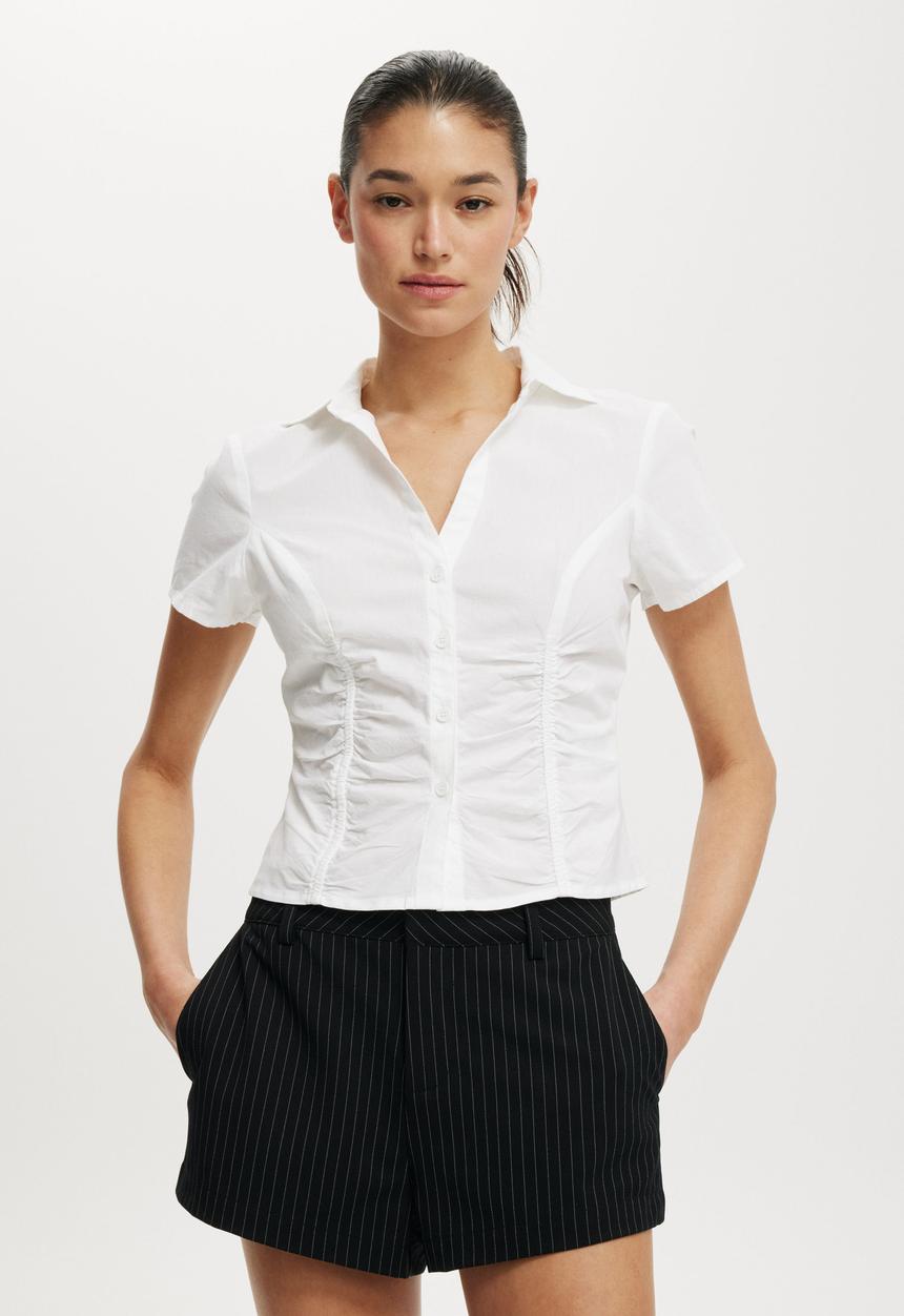 Cotton On - Maya Rouched Shirt - White