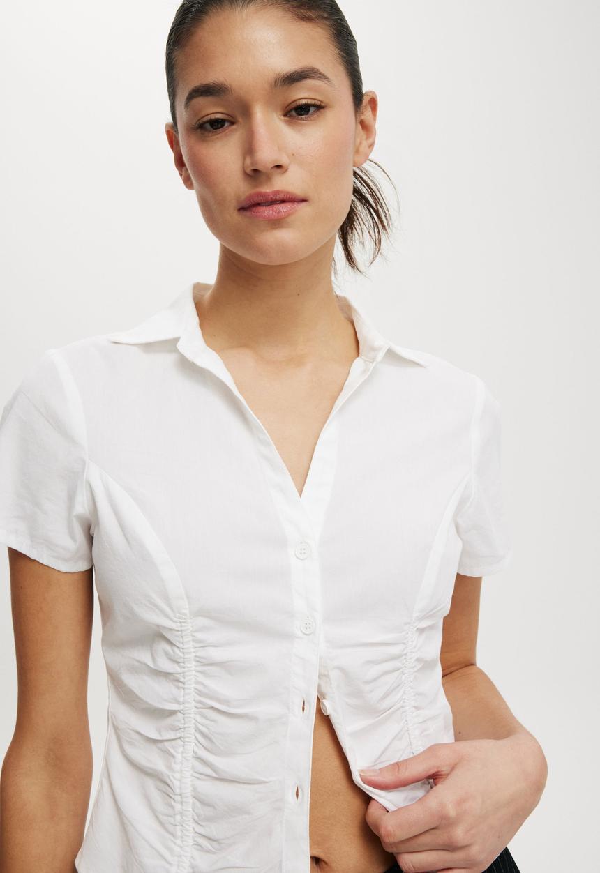 Cotton On - Maya Rouched Shirt - White