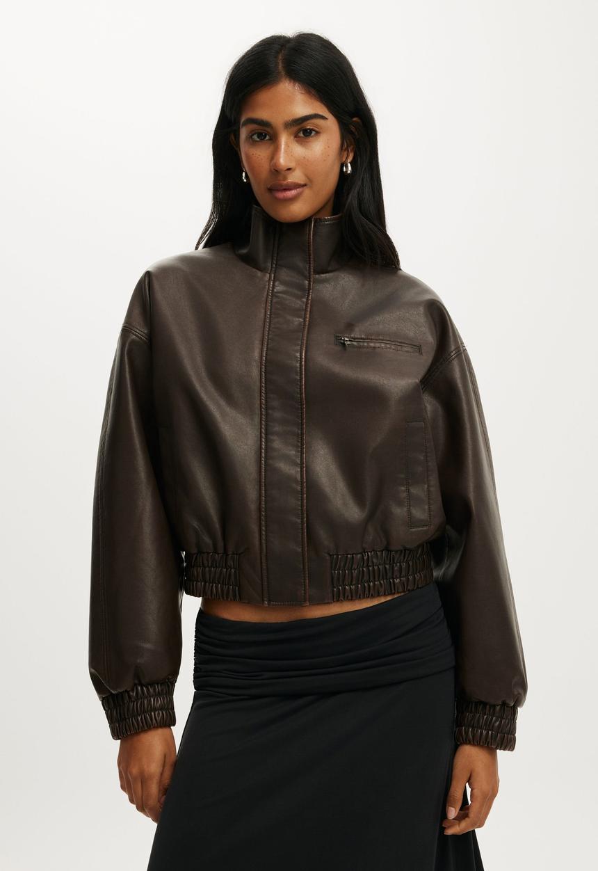 Cotton On - Easton funnel neck jacket - cherry choc