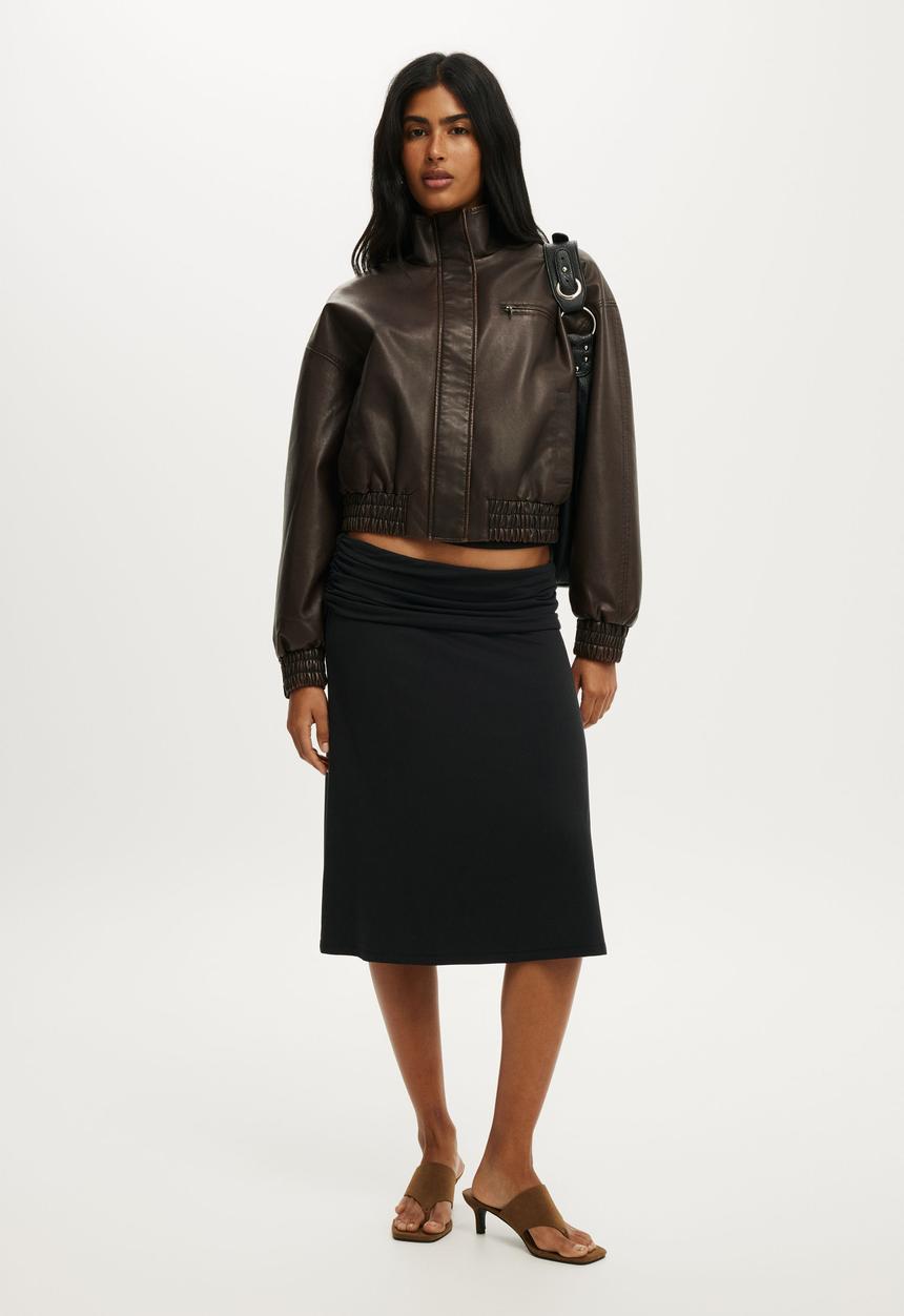 Easton funnel neck jacket - cherry choc
