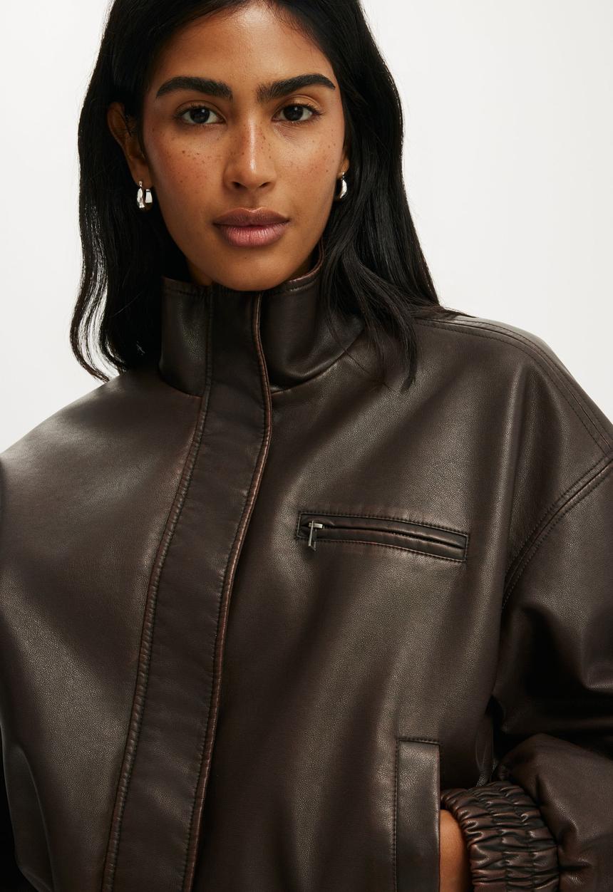 Cotton On - Easton funnel neck jacket - cherry choc
