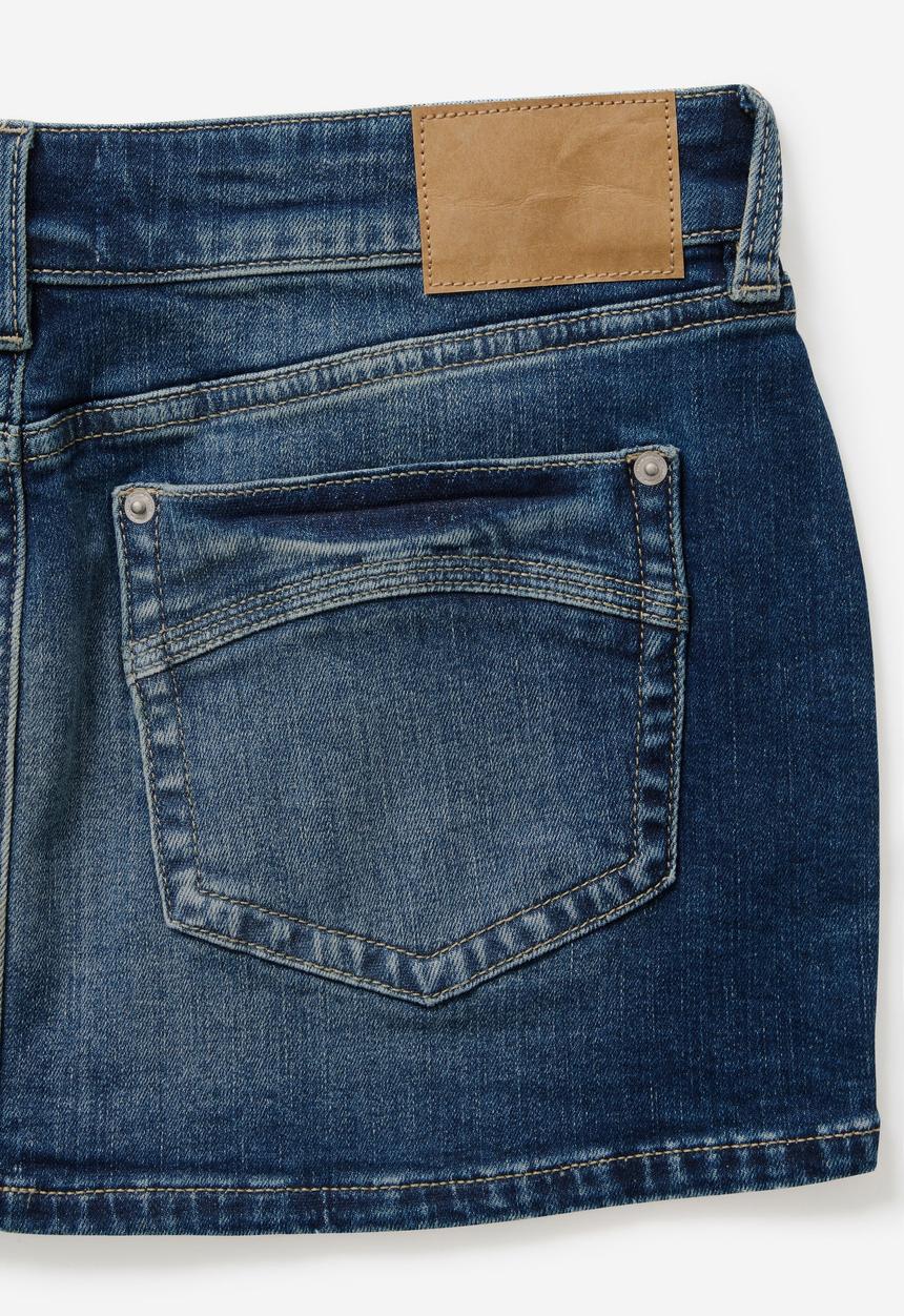 Cotton On - Micro low denim skirt - virgo blue 