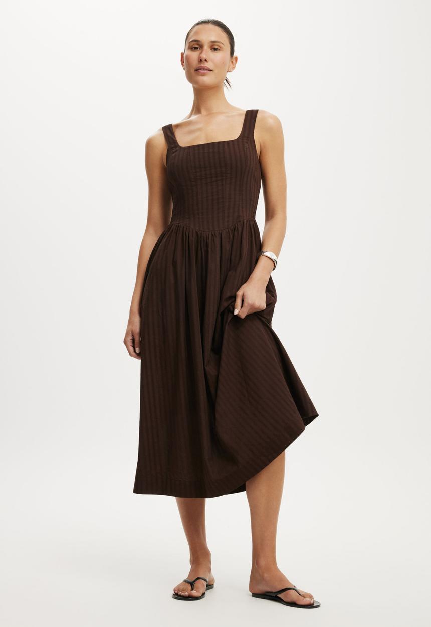 Cotton On - Day midi dress - dark oak