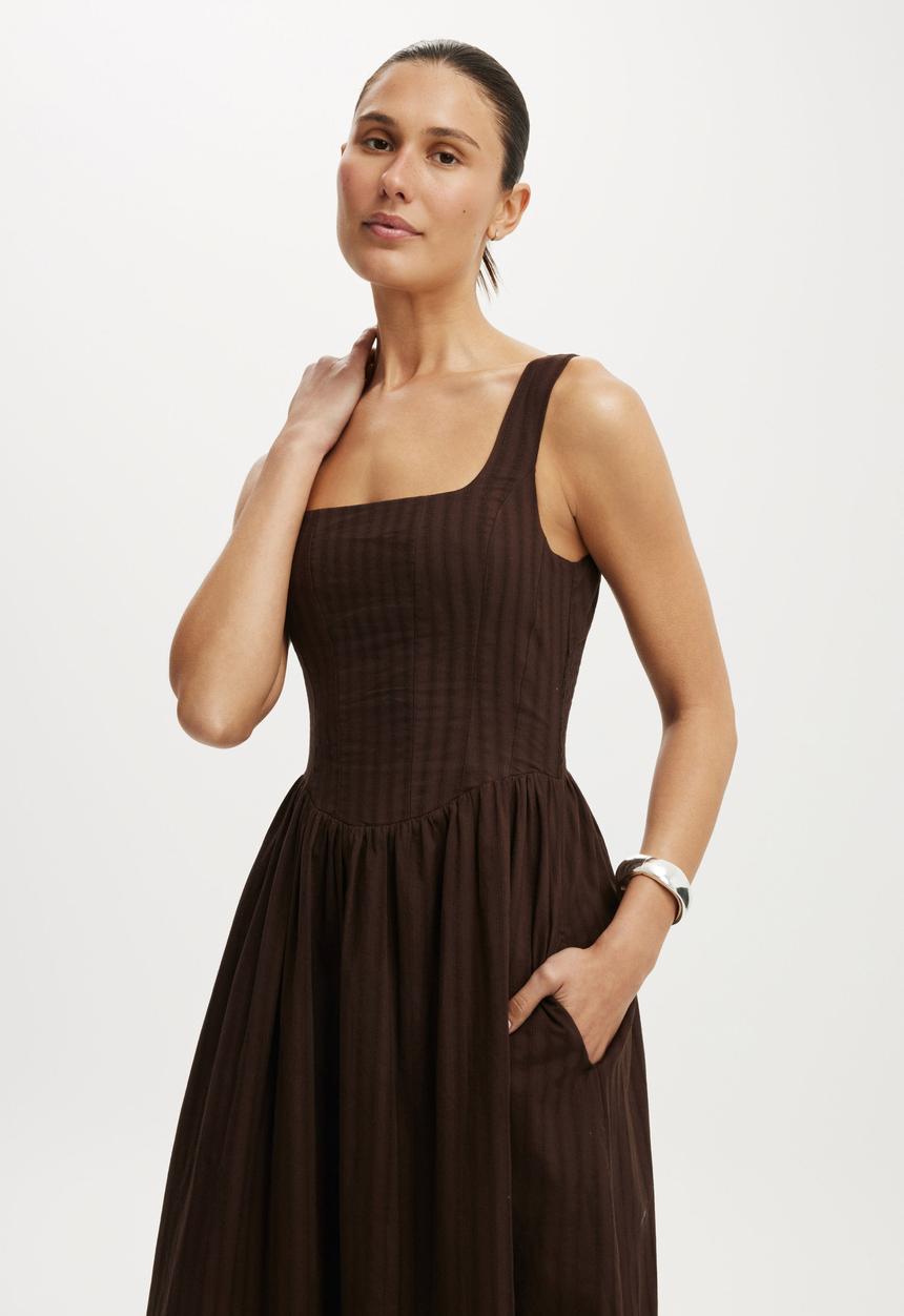 Cotton On - Day midi dress - dark oak