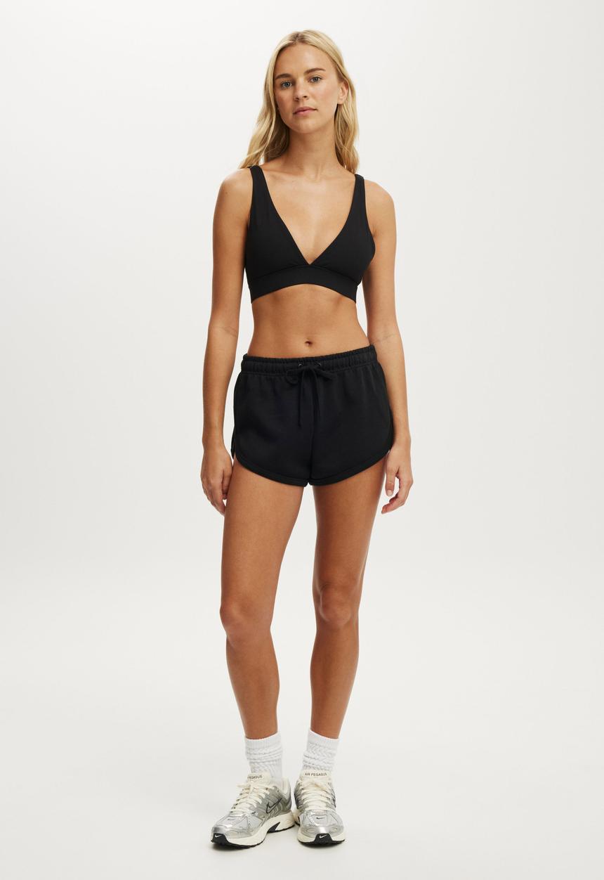 Cotton On - Ultra Soft Deep Plunge Crop - Black