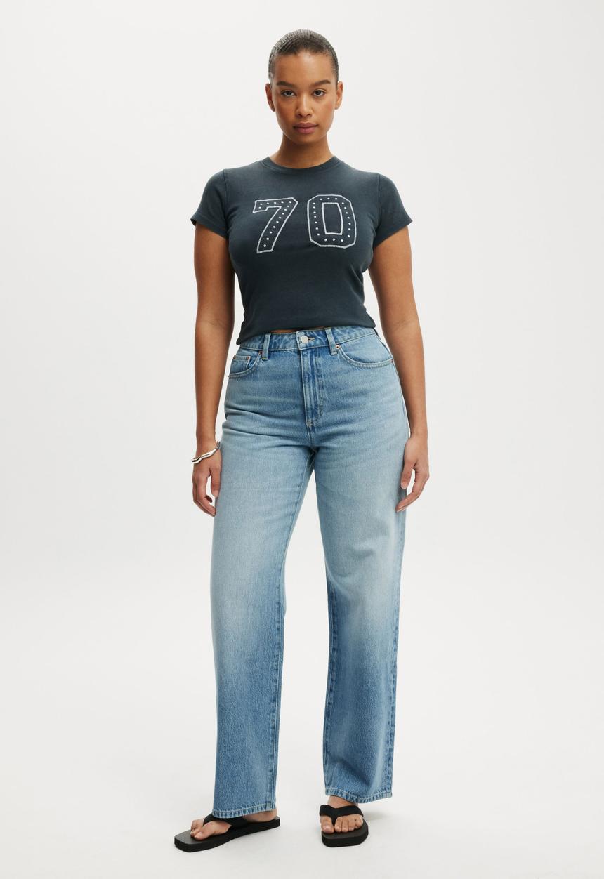 Cotton On - Curvy 91 straight jean - fairlight blue