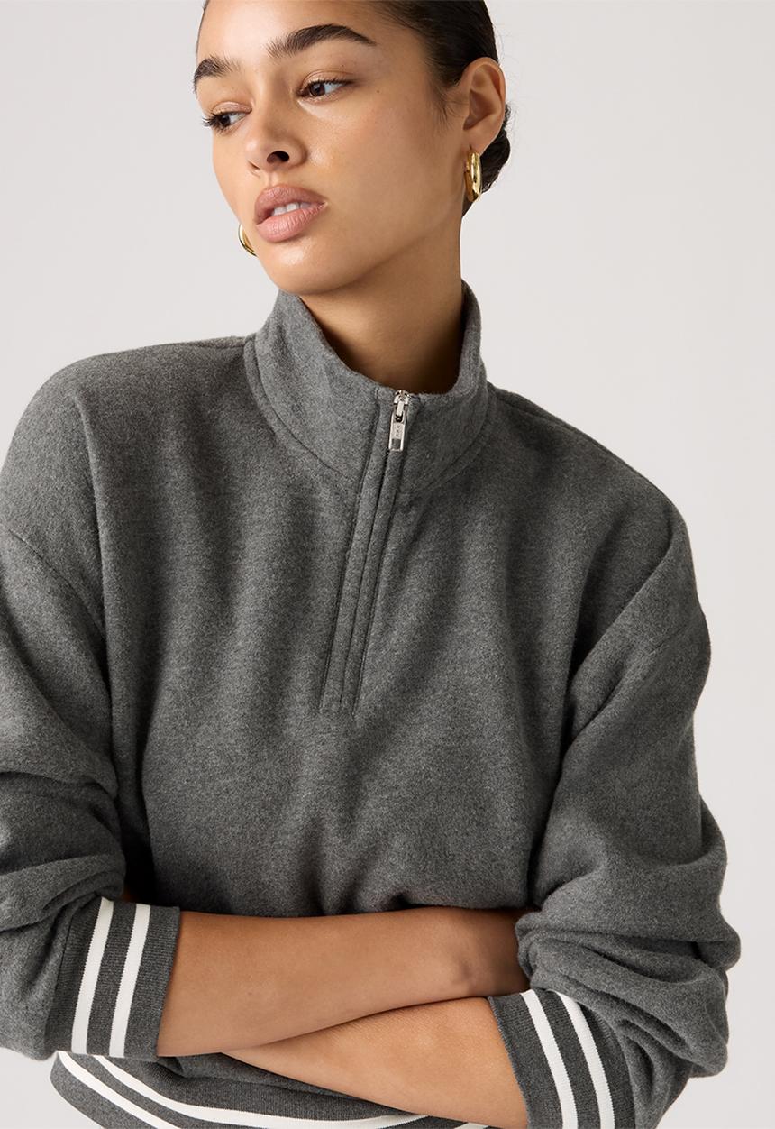 Levi’s® - Everyday quarter zip - grey skies heather brushed fleece