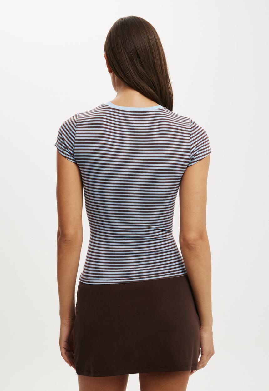 Cotton On - All day crew tee - madi stripe american oak