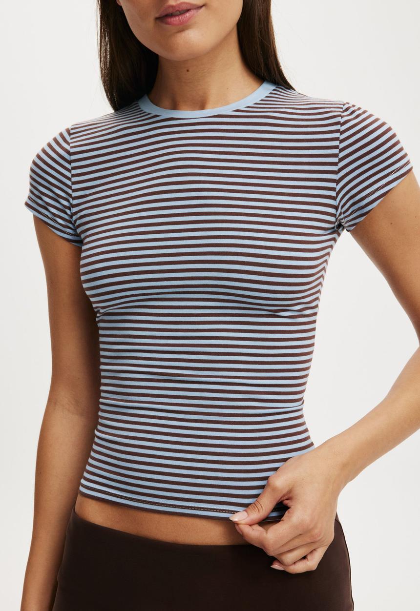 Cotton On - All day crew tee - madi stripe american oak