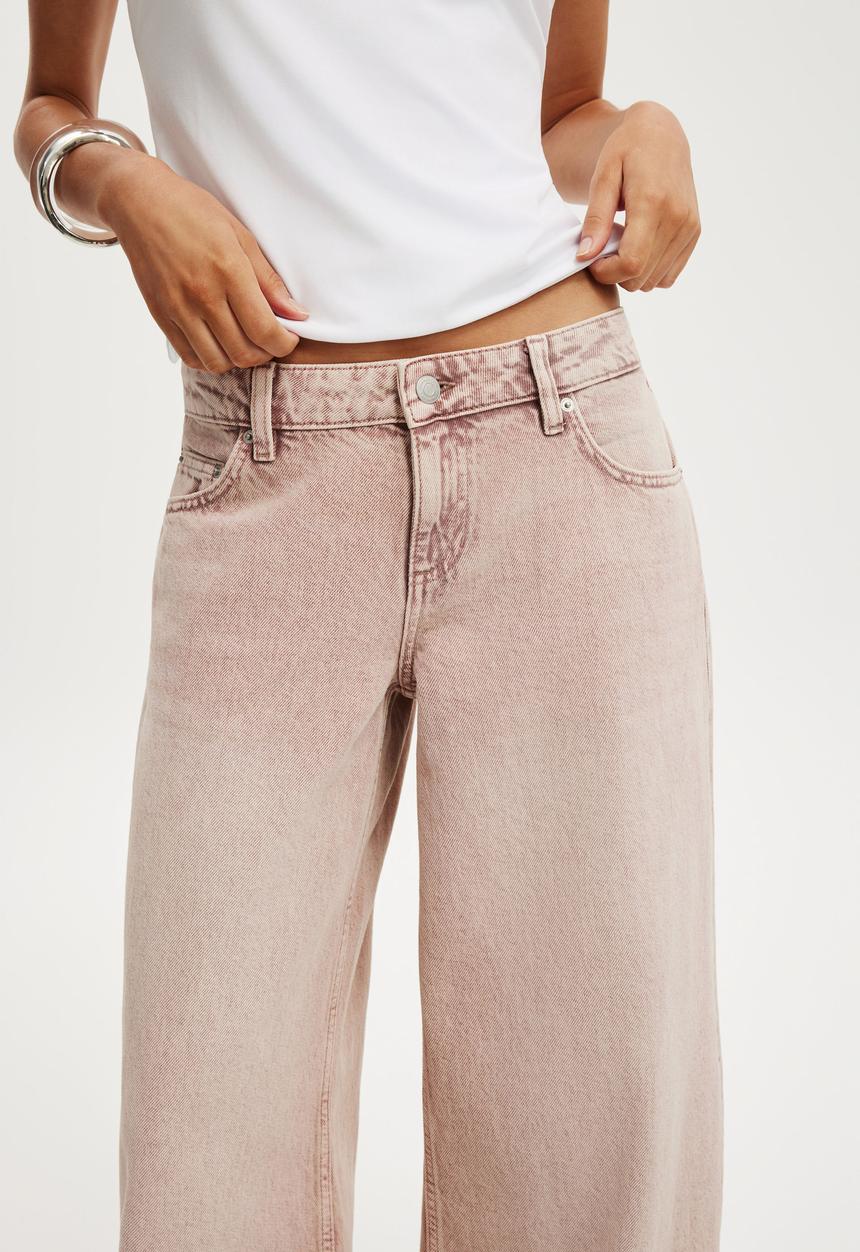 Cotton On - Low rise wide jean - cameo pink