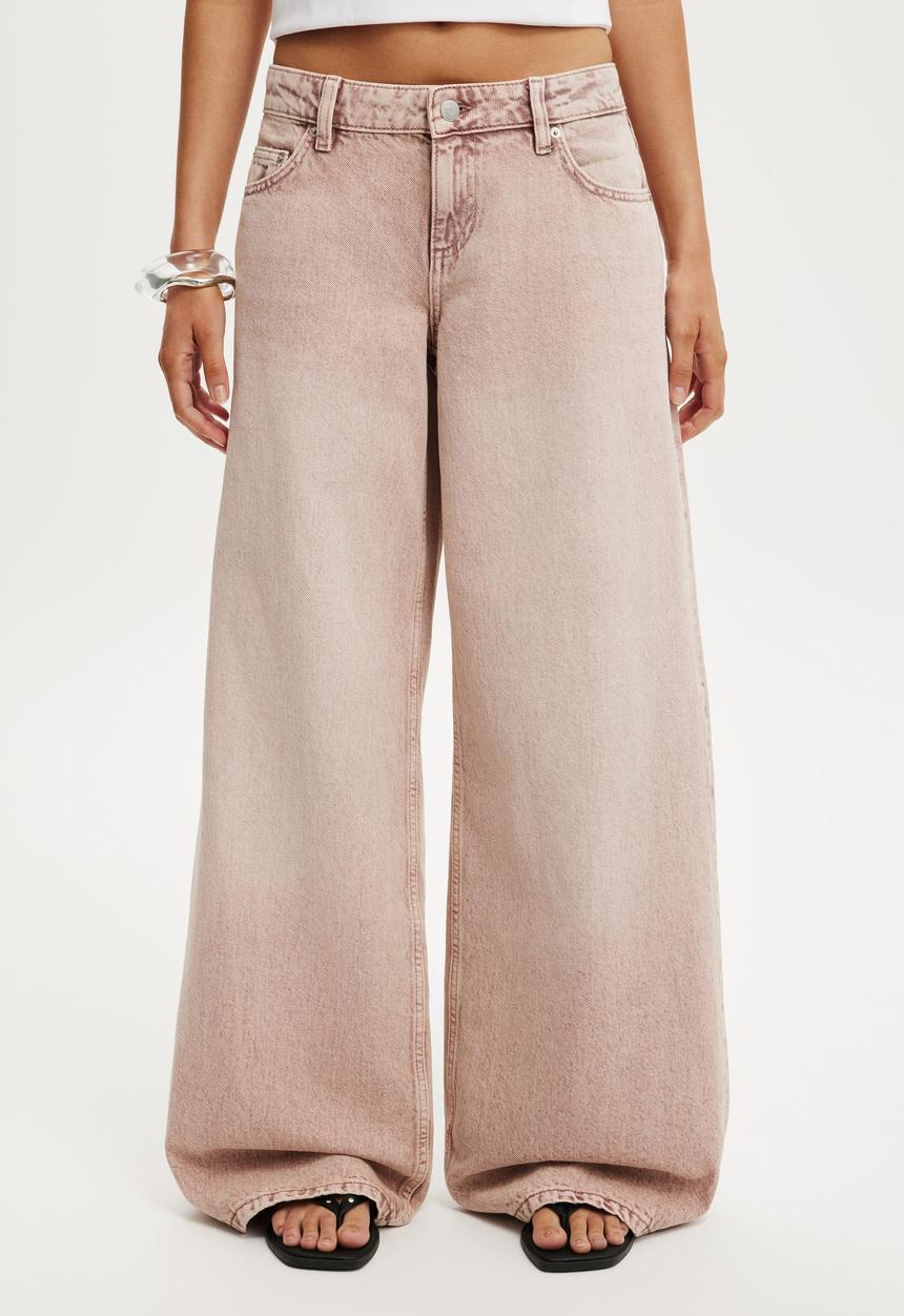 Cotton On - Low rise wide jean - cameo pink