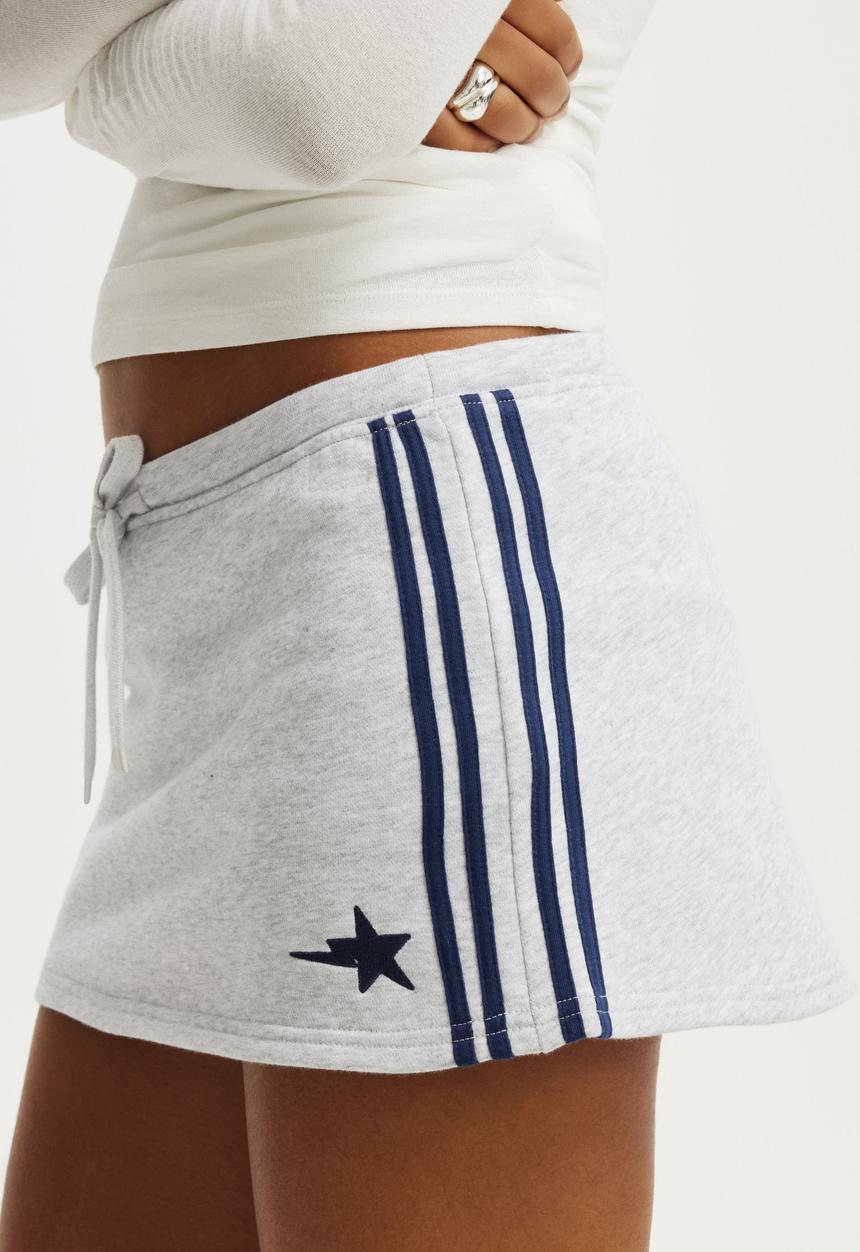 Cotton On - Fleece mini skort - soft grey marle/star