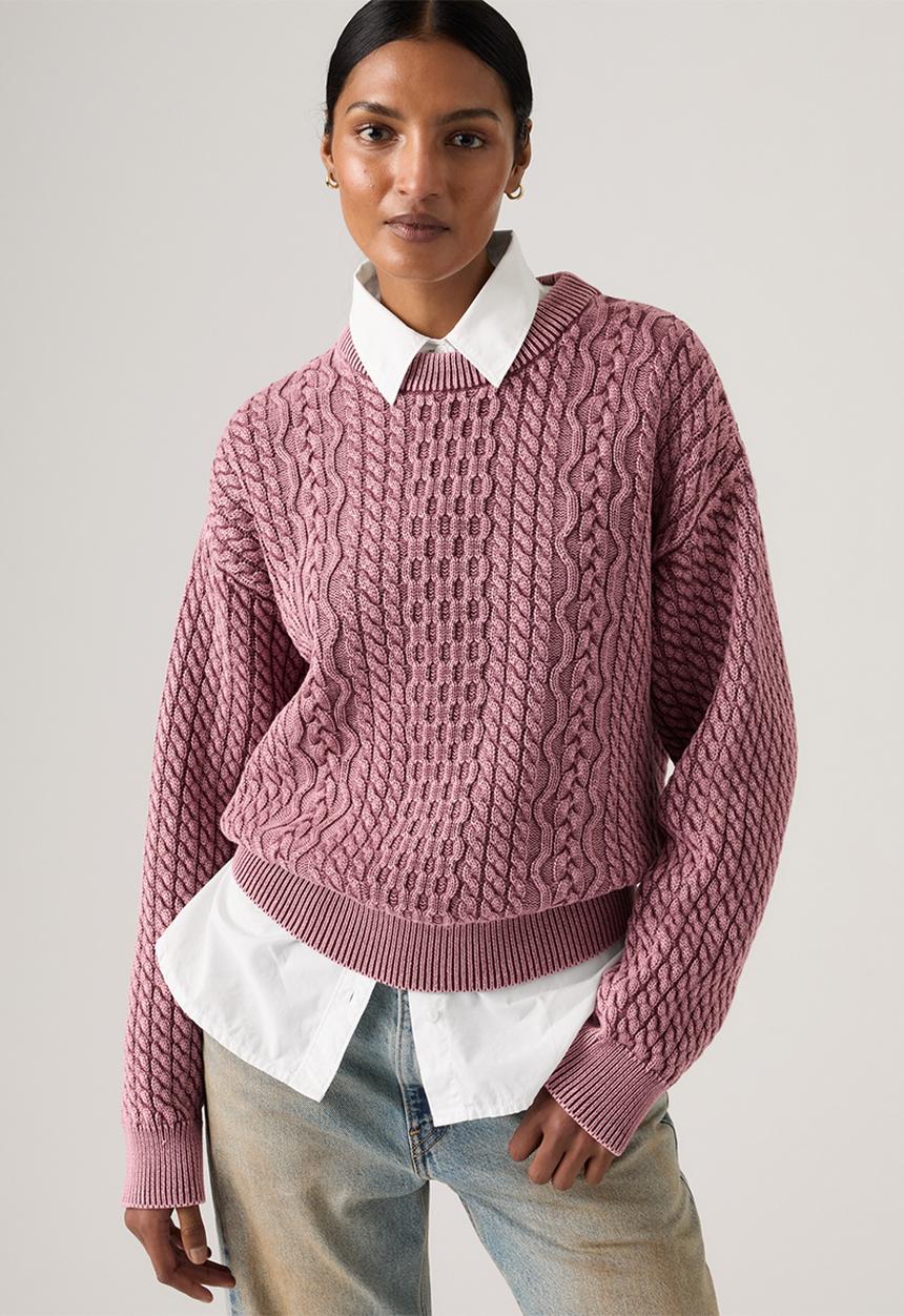 Levi’s® - Leilah cable crewneck - washed crushed berry crushed berry cotton