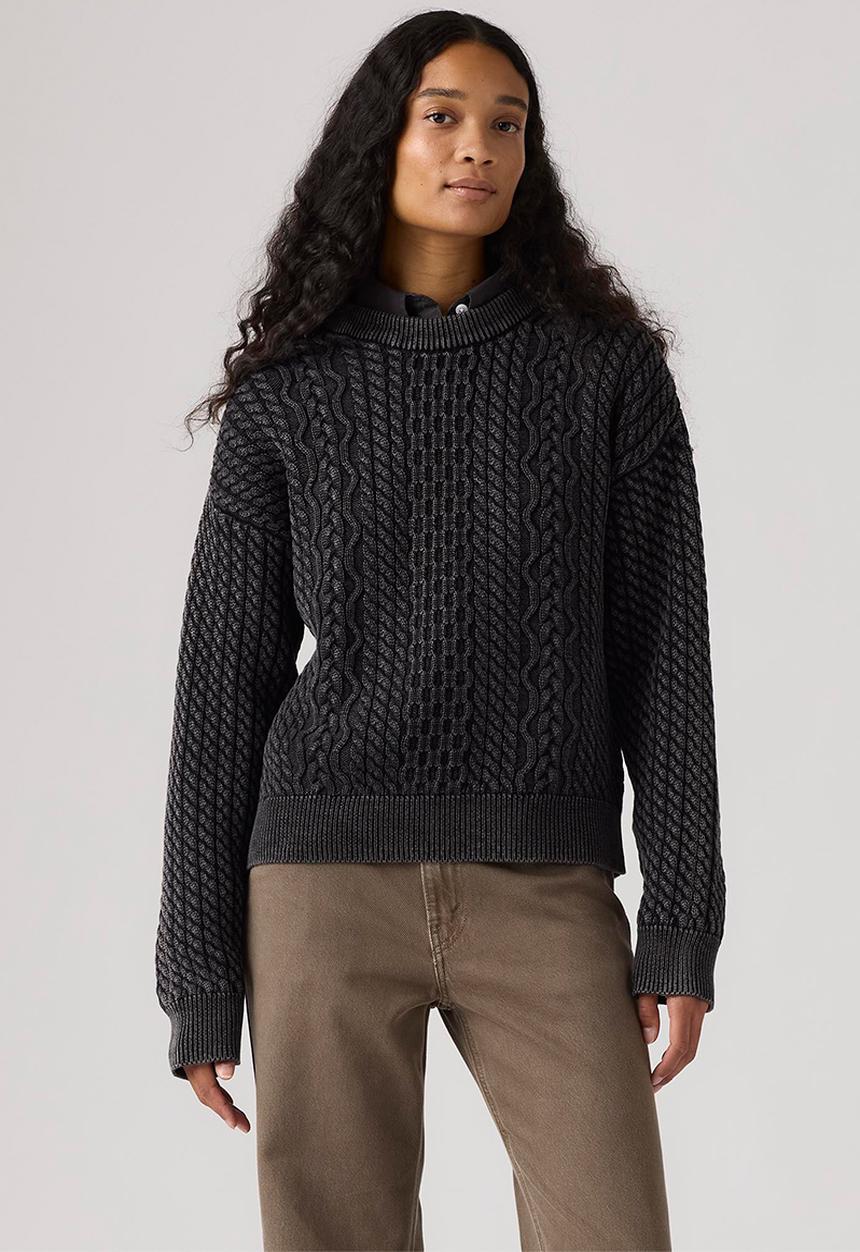 Levi’s® - Leilah cable crewneck - washed anthracite night anthracite night cotton