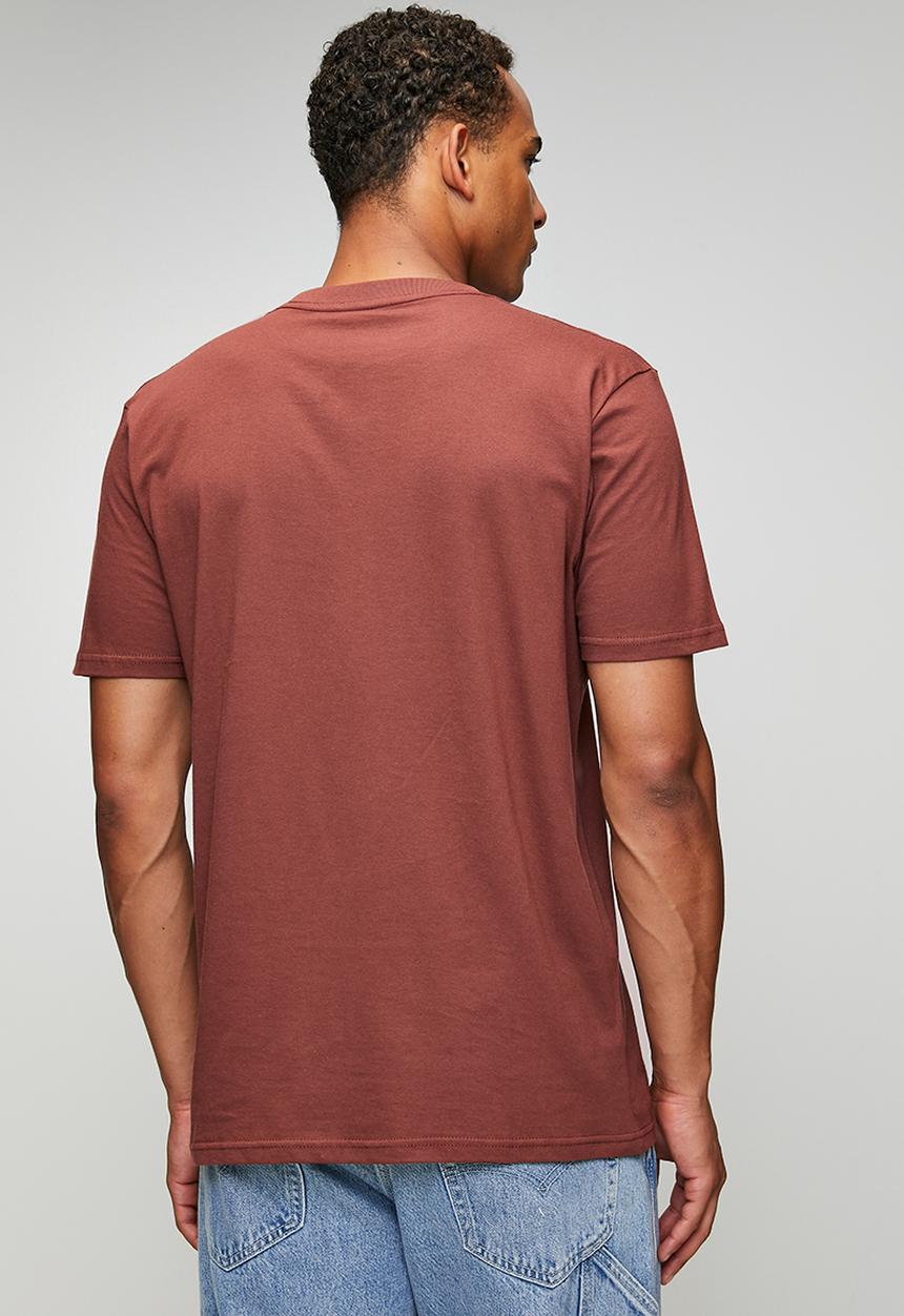 RVCA - Palmcrest Short sleeve Red Stitch - red earth