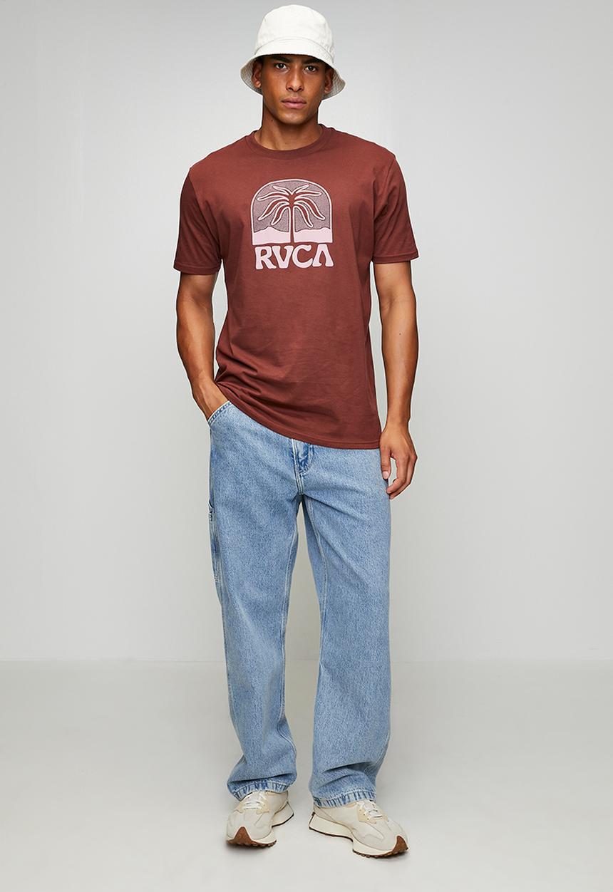 RVCA - Palmcrest Short sleeve Red Stitch - red earth