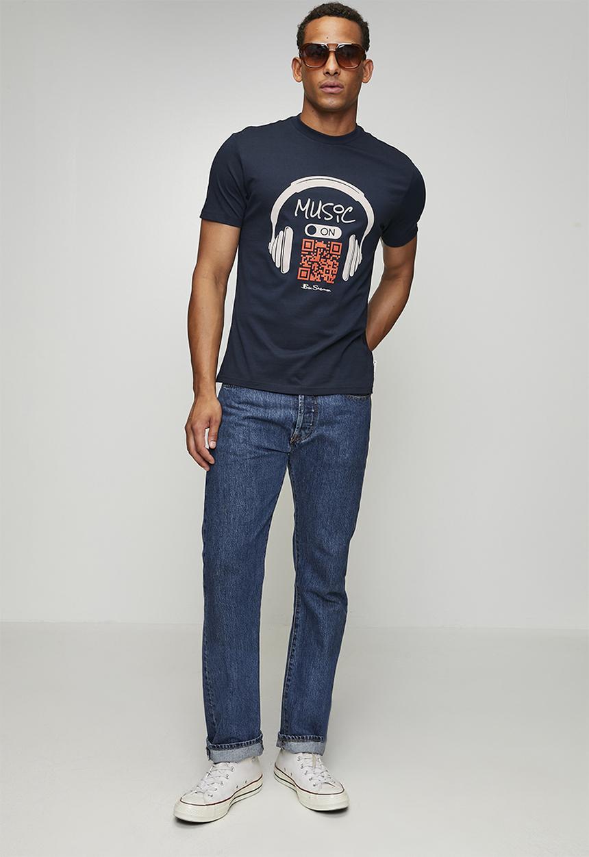 Ben Sherman - Music QR Code Tee-Shirt - Navy