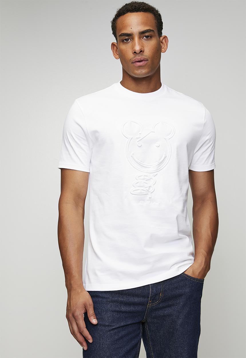 Ben Sherman - 3D Embossed Happy Bear 260g Tee Shirt - White