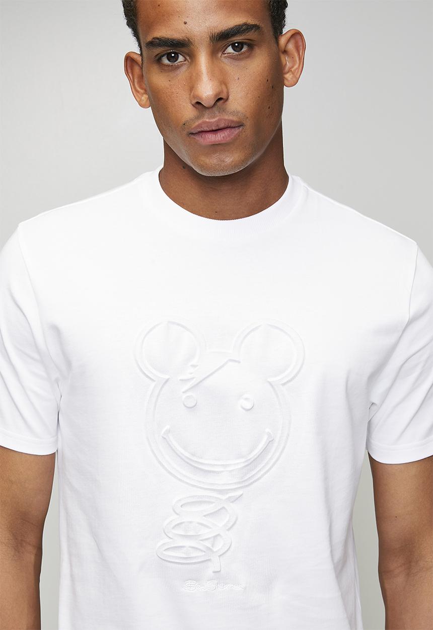 Ben Sherman - 3D Embossed Happy Bear 260g Tee Shirt - White