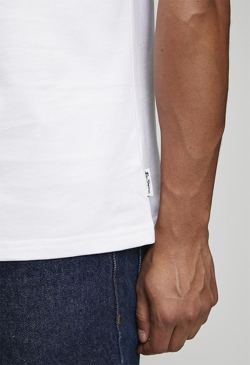 Ben Sherman - 3D Embossed Happy Bear 260g Tee Shirt - White