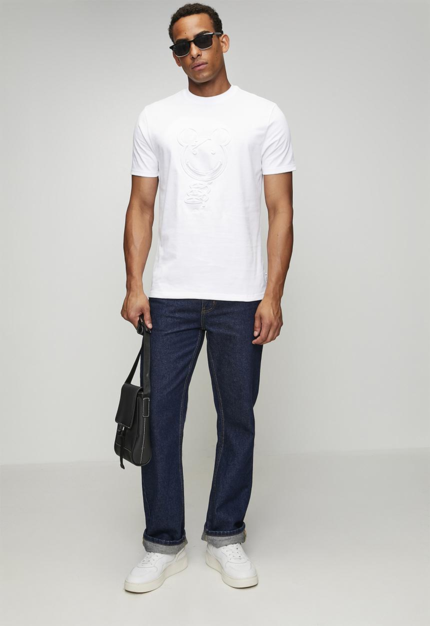 Ben Sherman - 3D Embossed Happy Bear 260g Tee Shirt - White