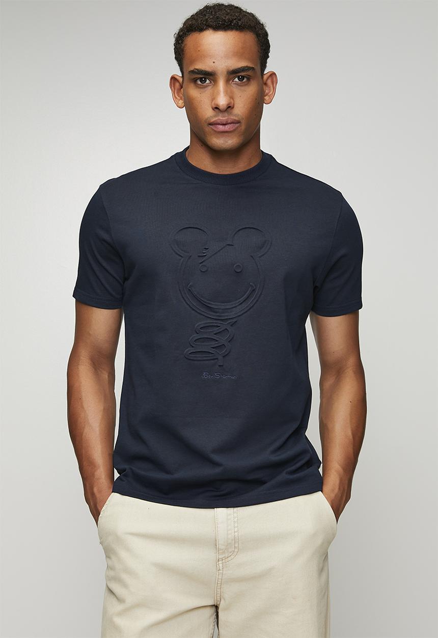 Ben Sherman - 3D Embossed Happy Bear 260g Tee Shirt - Navy