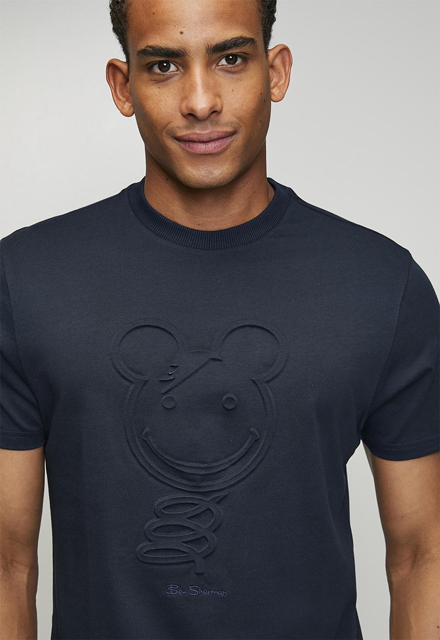 Ben Sherman - 3D Embossed Happy Bear 260g Tee Shirt - Navy
