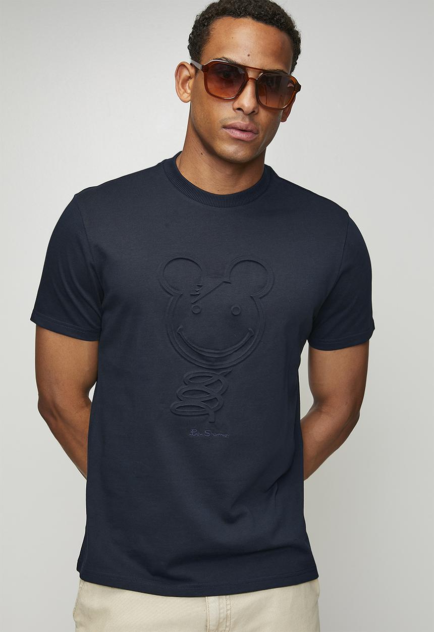 Ben Sherman - 3D Embossed Happy Bear 260g Tee Shirt - Navy