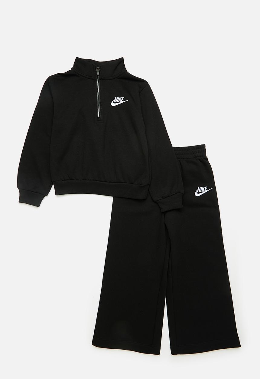 Nike - Nike wide leg club fleece set - black