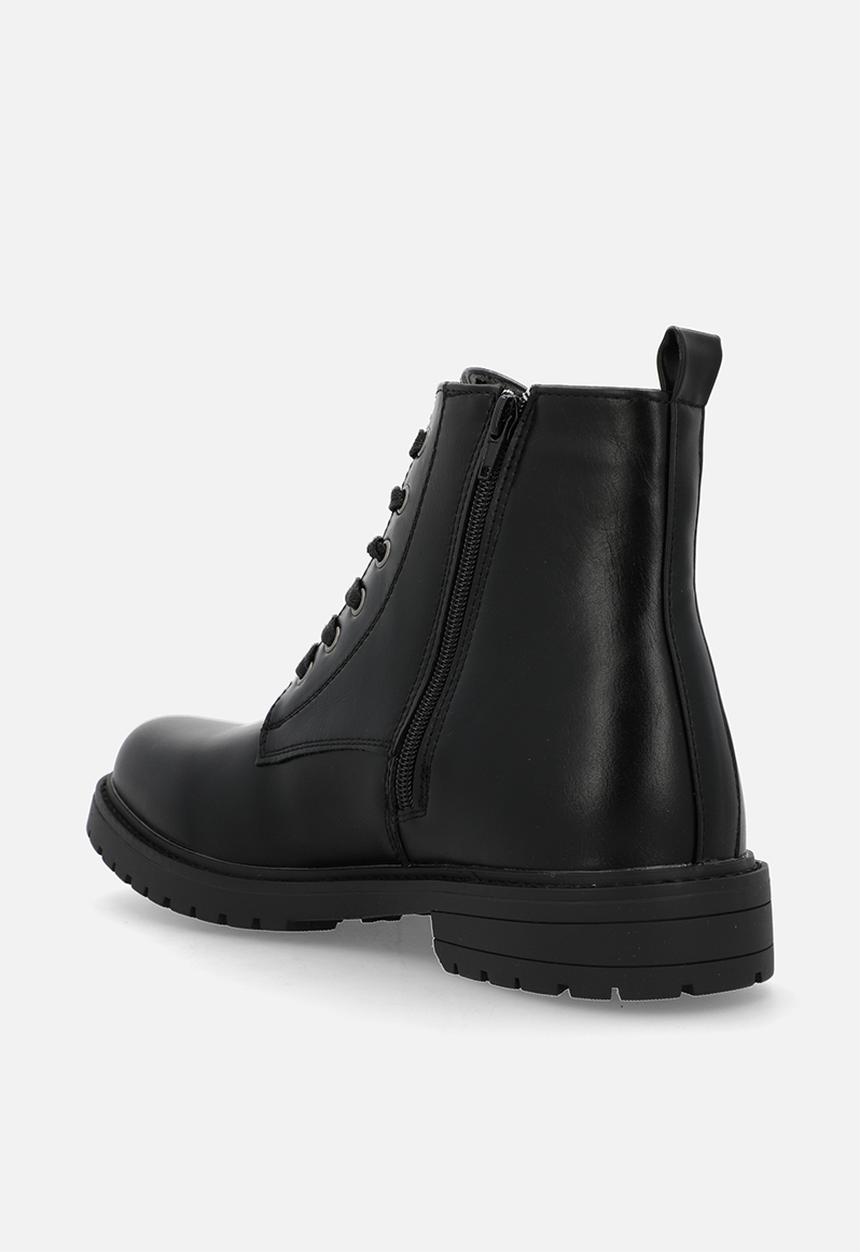 Gino Paoli - Pu Lace Up With Side Zip - Black