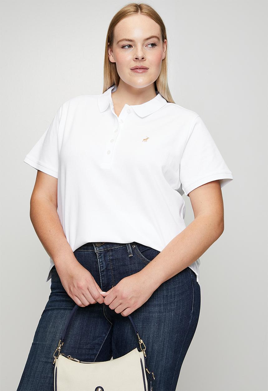 POLO - Plus wmn margot ss golfer - white