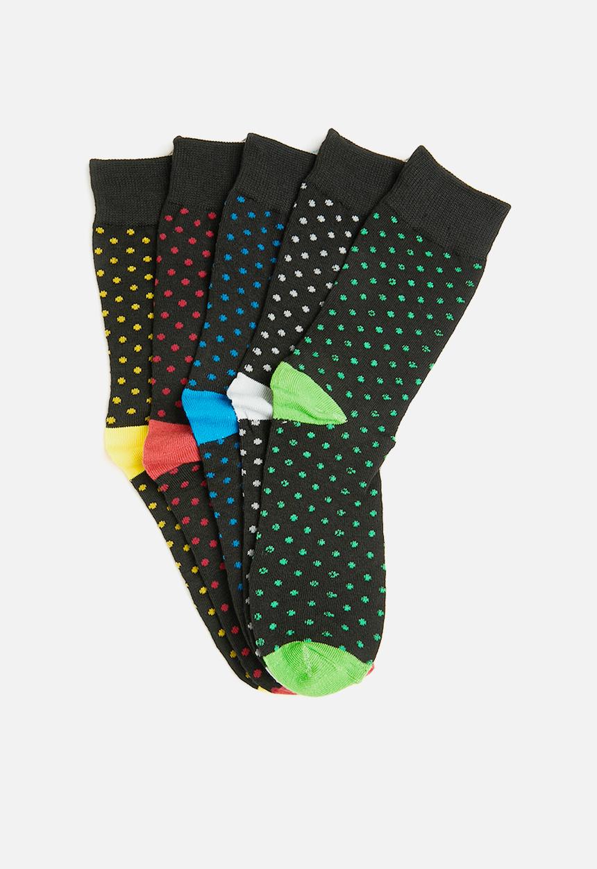 Brave Soul - 5Pk Socks - Blk/Winter Pink Blk/Pale Blue Blk/Charco