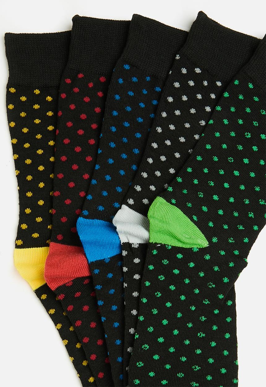 Brave Soul - 5Pk Socks - Blk/Winter Pink Blk/Pale Blue Blk/Charco