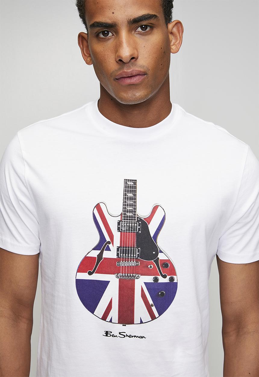 Ben Sherman - Union Jack Guitar Tee Shirt - White