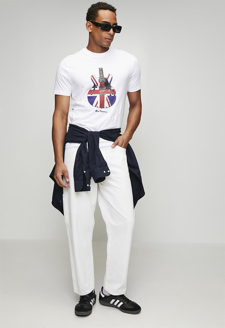 Ben Sherman - Union Jack Guitar Tee Shirt - White