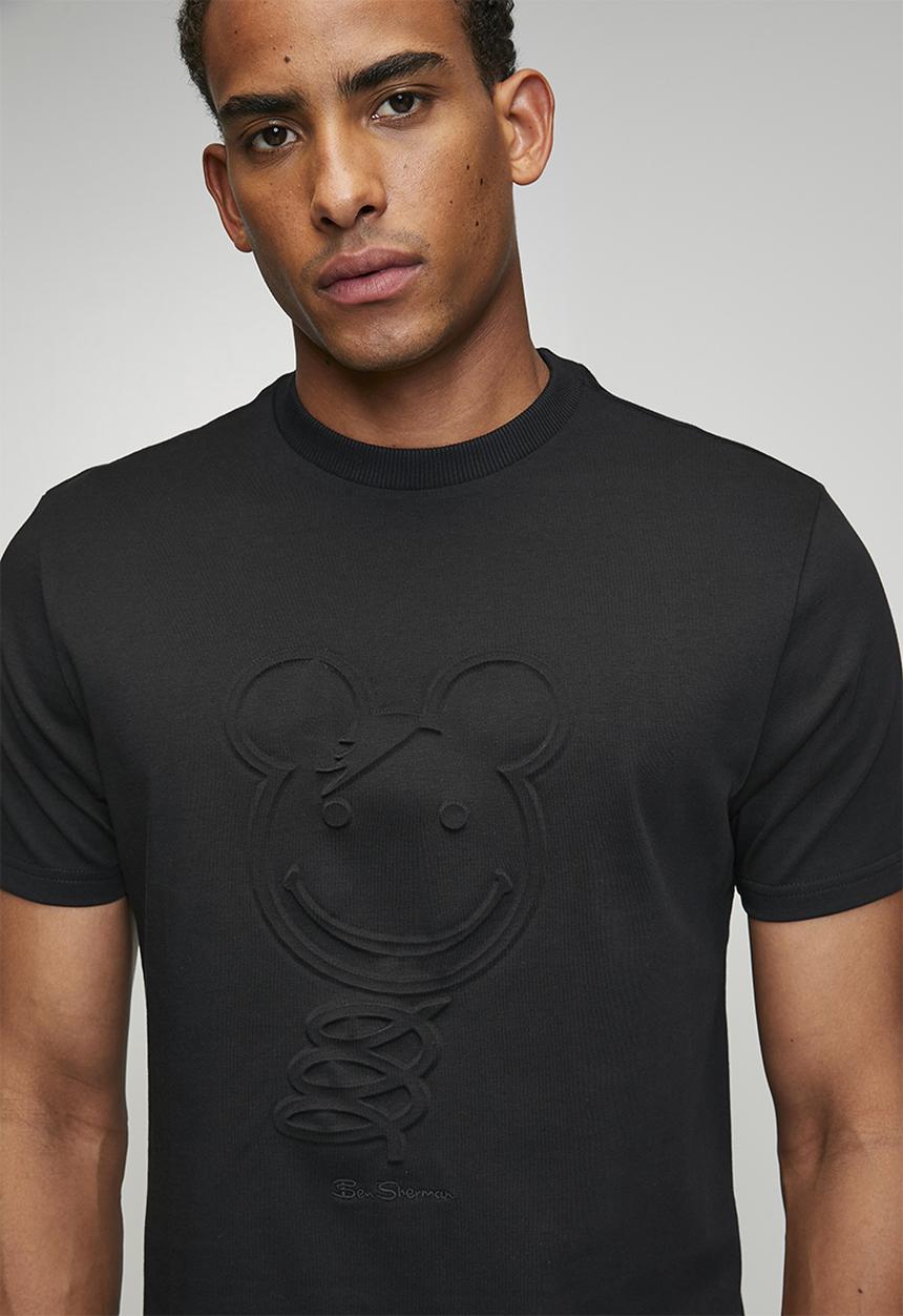 Ben Sherman - 3D Embossed Happy Bear 260g Tee Shirt - Black