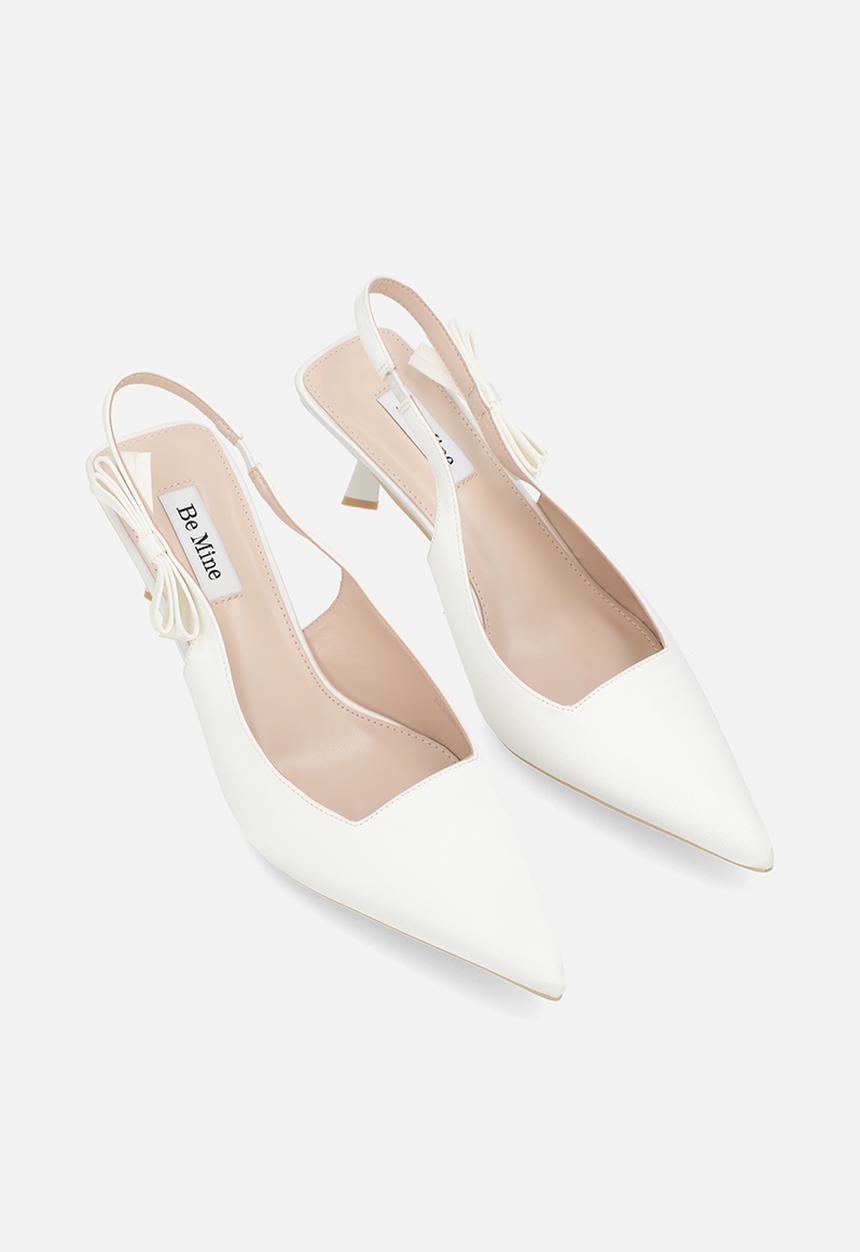 Be Mine - Almeria stiletto slingback heel - ivory satin