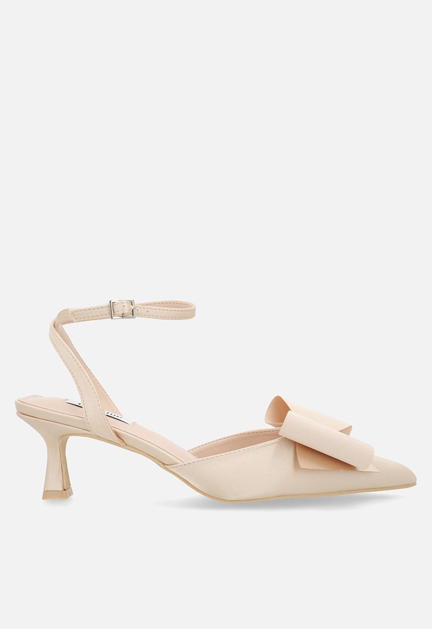 Be Mine - Rumena stiletto ankle strap heel - champagne satin