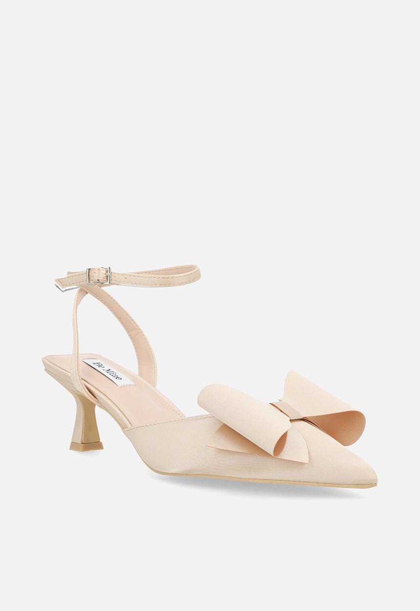 Be Mine - Rumena stiletto ankle strap heel - champagne satin