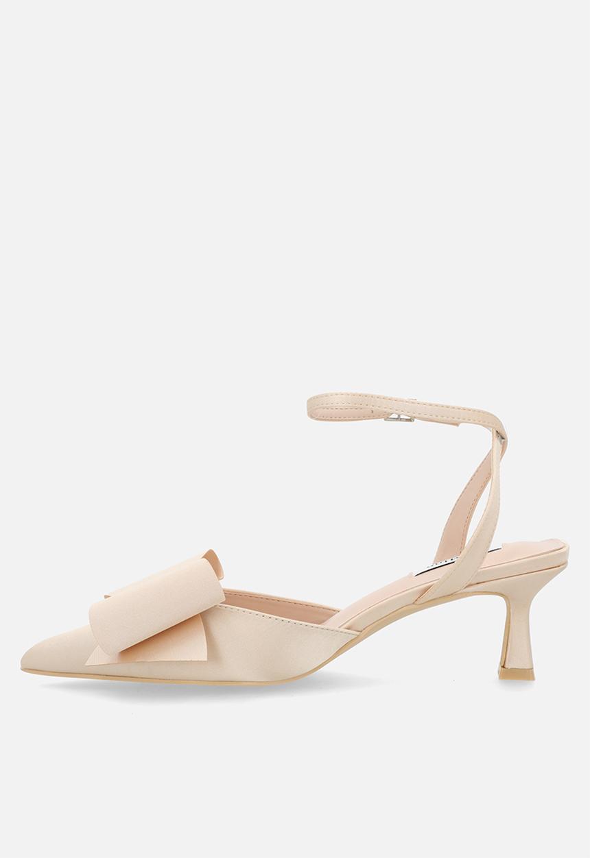 Be Mine - Rumena stiletto ankle strap heel - champagne satin