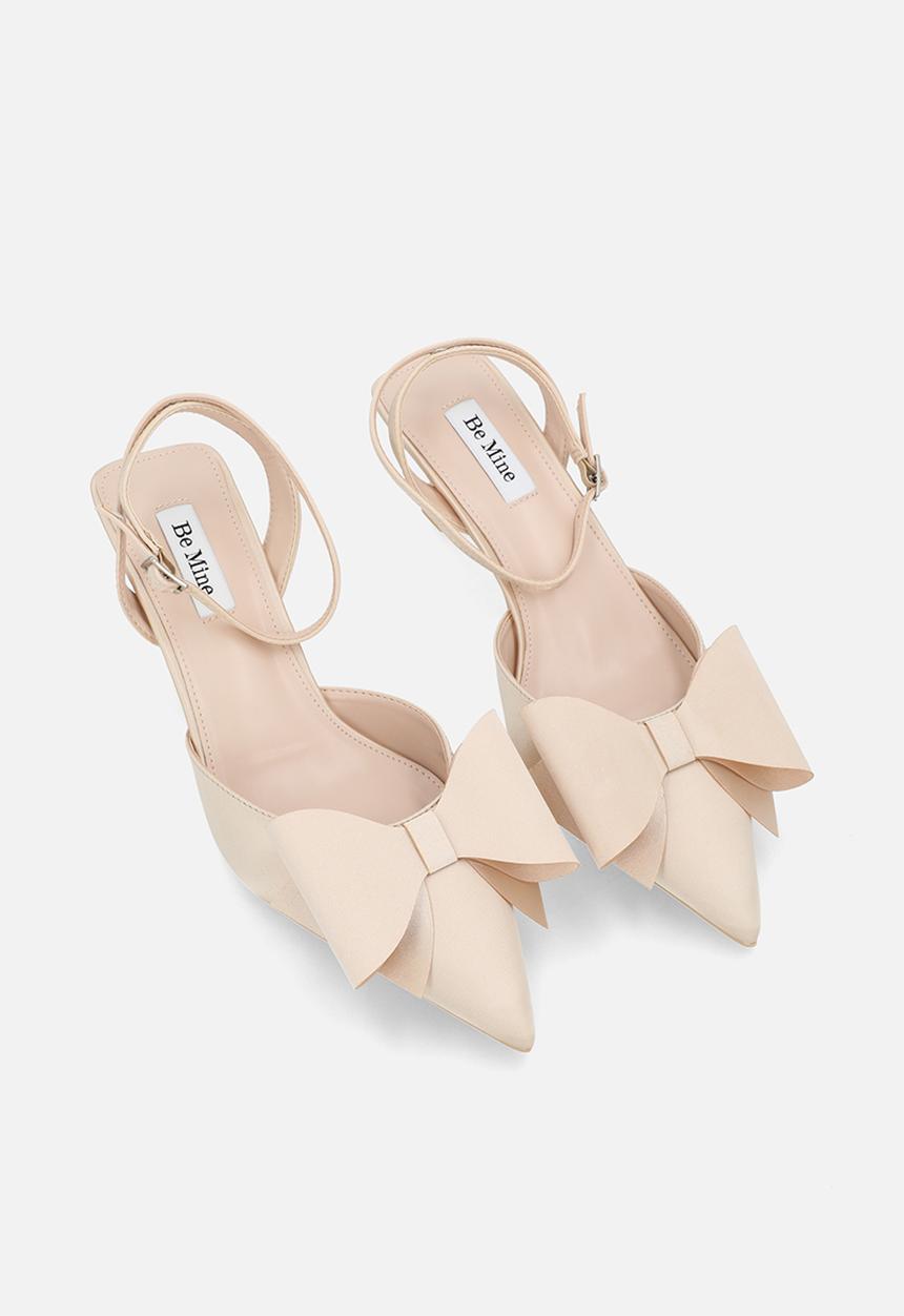 Be Mine - Rumena stiletto ankle strap heel - champagne satin