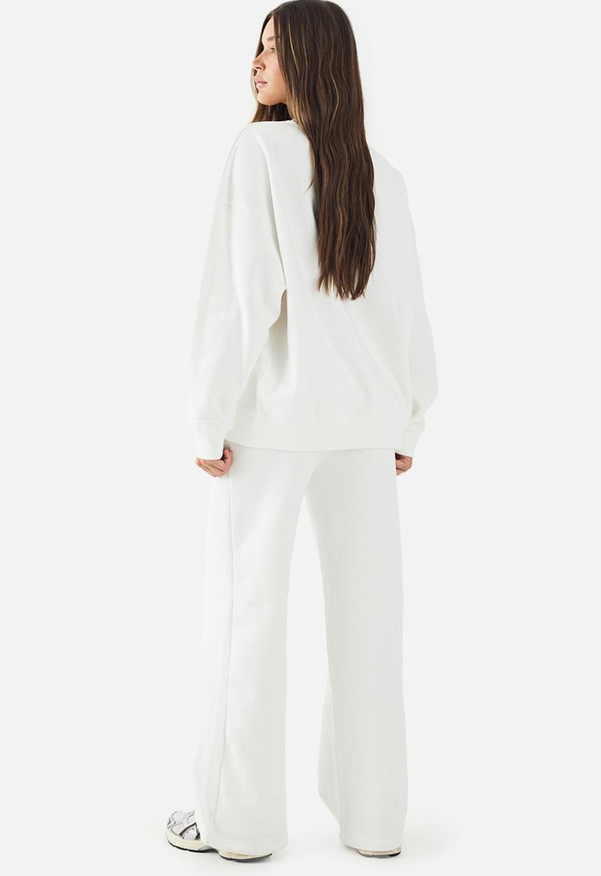 boohoo - Dsgn studio embroidered straight leg jogger - ecru
