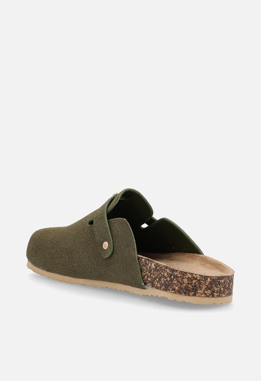 Viabeach - Qork 12 cork buckle slipper - olive