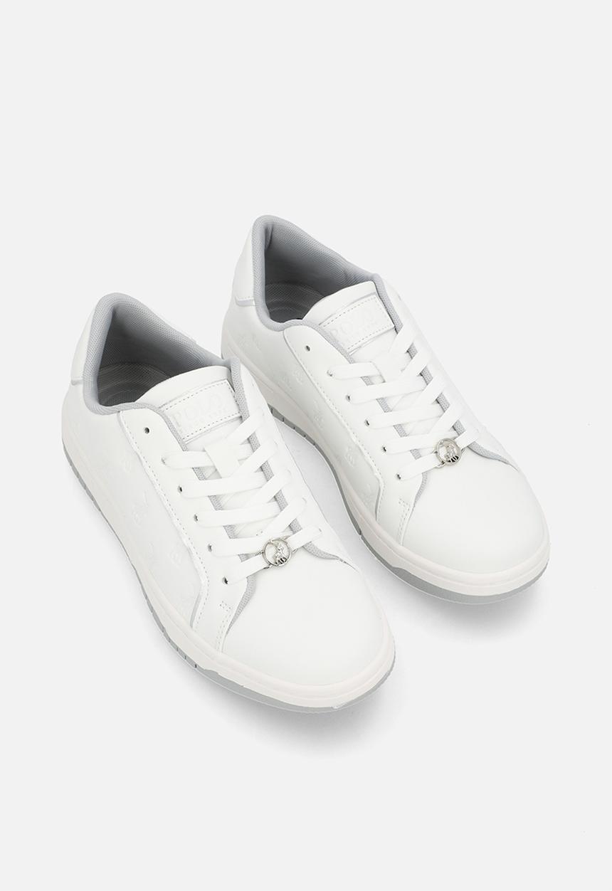 POLO - Deboss monogram sneaker - white