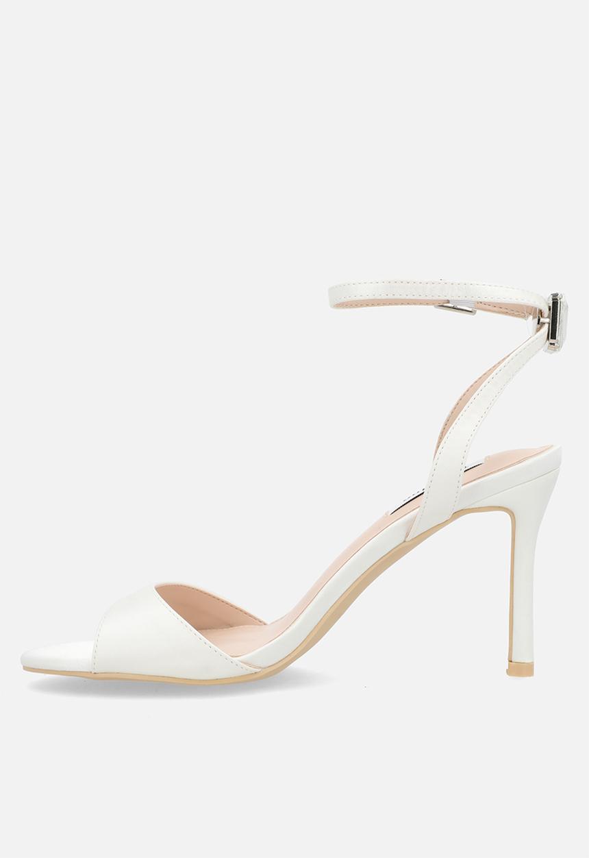 Be Mine - Eshana stiletto ankle strap heel - ivory satin