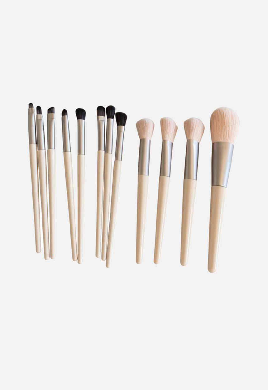 Glam Beauty - Make Up Brush 12 Piece Set - Beige