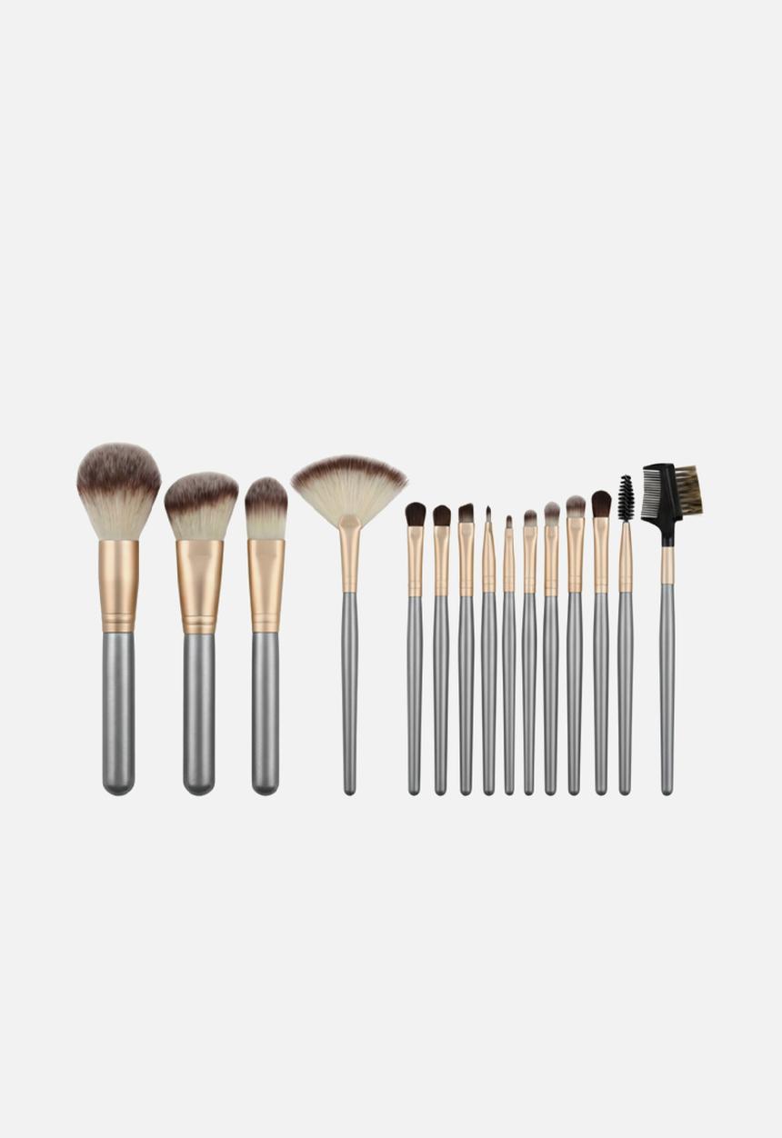 Glam Beauty - Make Up Brush 18 Piece Set - Champagne