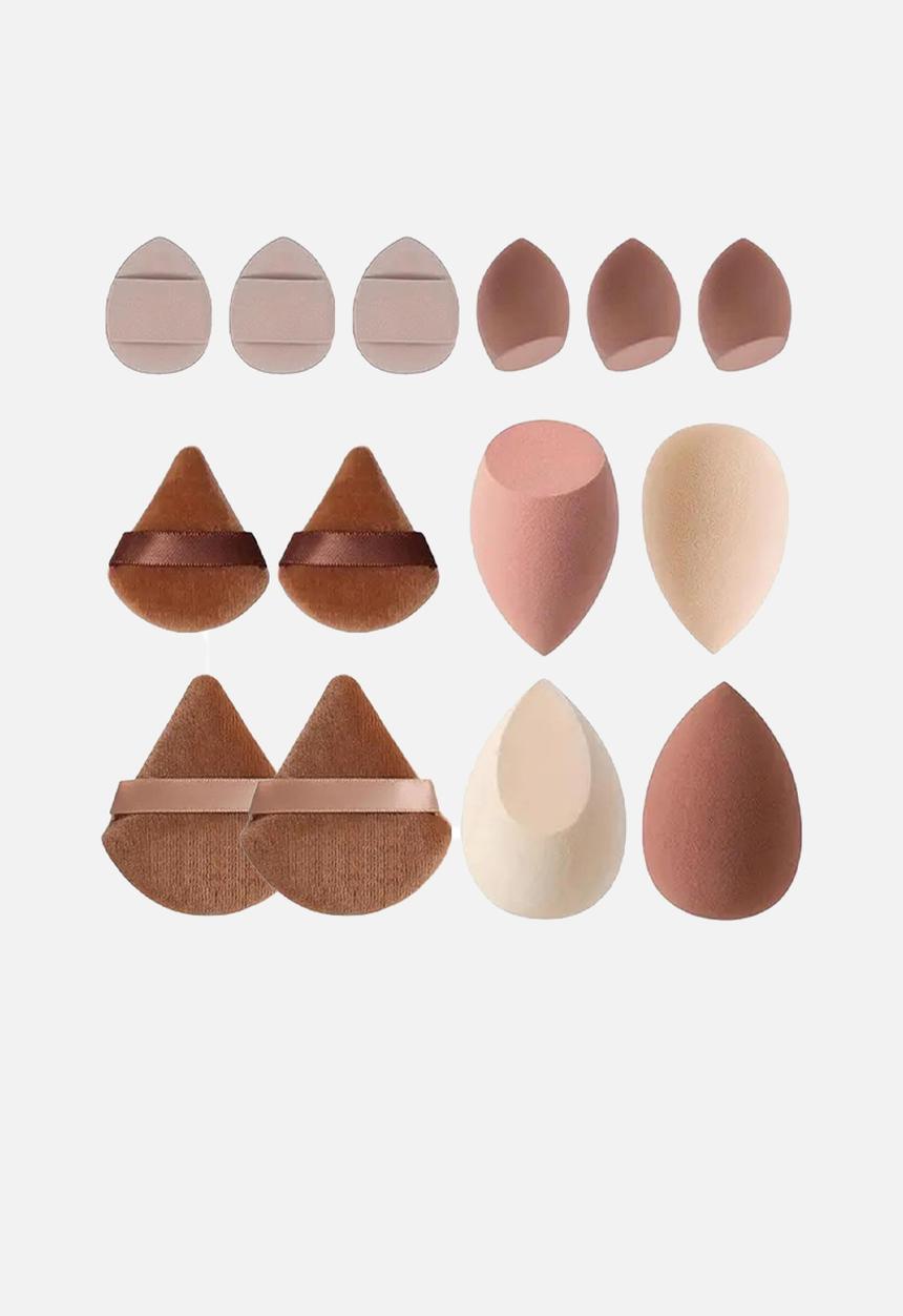 Glam Beauty - Make Up Sponge 14 Piece Set - Brown