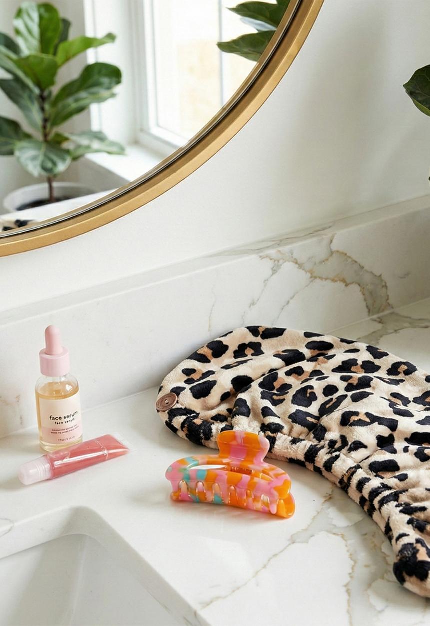 Glam Beauty - Microfiber Hair Towel - Leopard