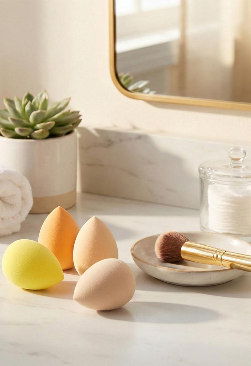 Glam Beauty - Make Up Blender 4 Piece Set - Yellow